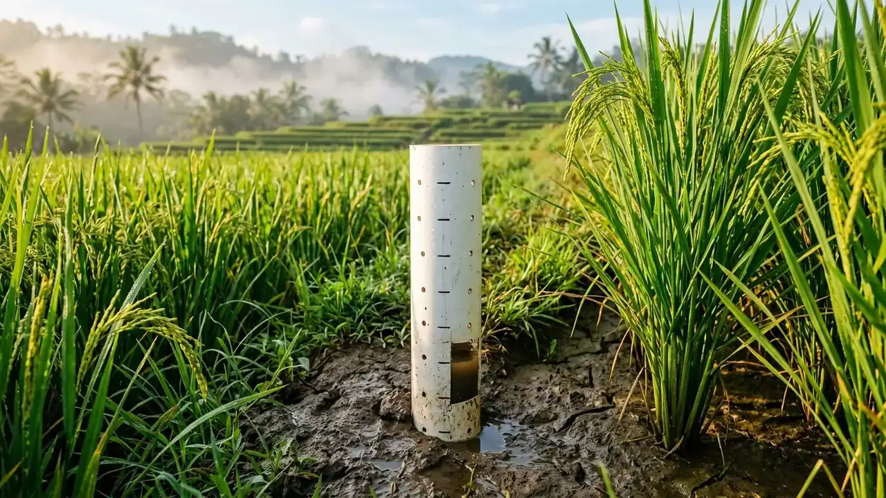 Ilustrasi padi: Teknik Irigasi Berselang (AWD) Sawah Padi untuk Efisiensi Air